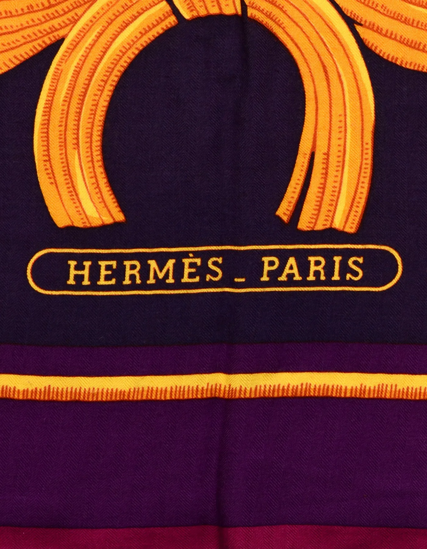 Hermes Purple Pink Royal Tiger Silk & Cashmere 140cm Shawl