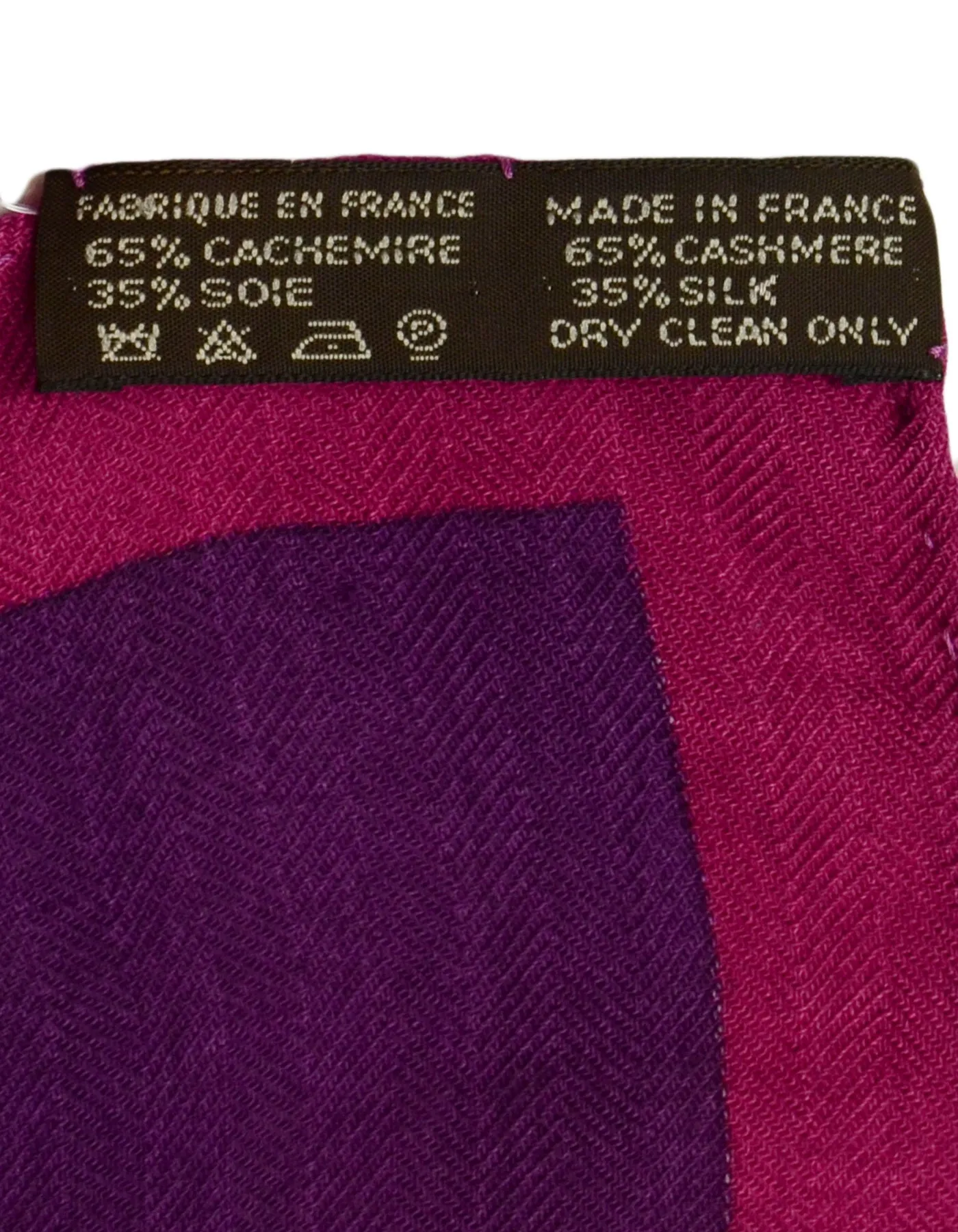 Hermes Purple Pink Royal Tiger Silk & Cashmere 140cm Shawl