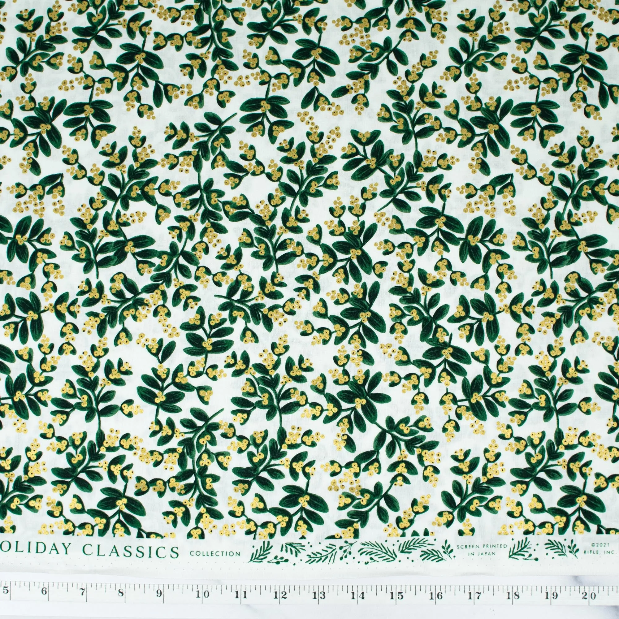Holiday Classics by Rifle Paper Co. - Mistletoe - White Metallic