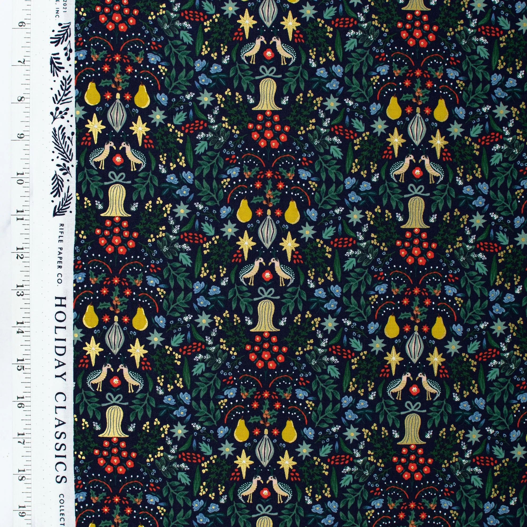 Holiday Classics by Rifle Paper Co. - Partridge - Navy Metallic