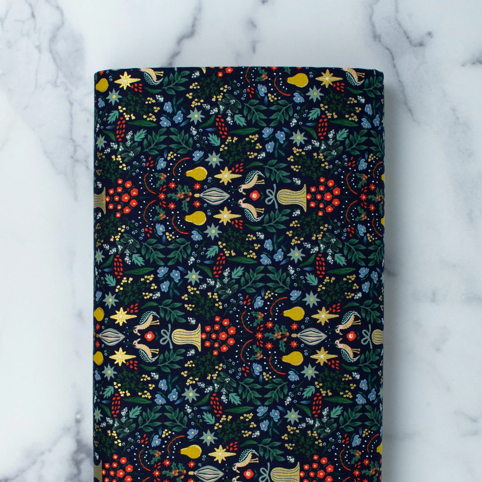 Holiday Classics by Rifle Paper Co. - Partridge - Navy Metallic