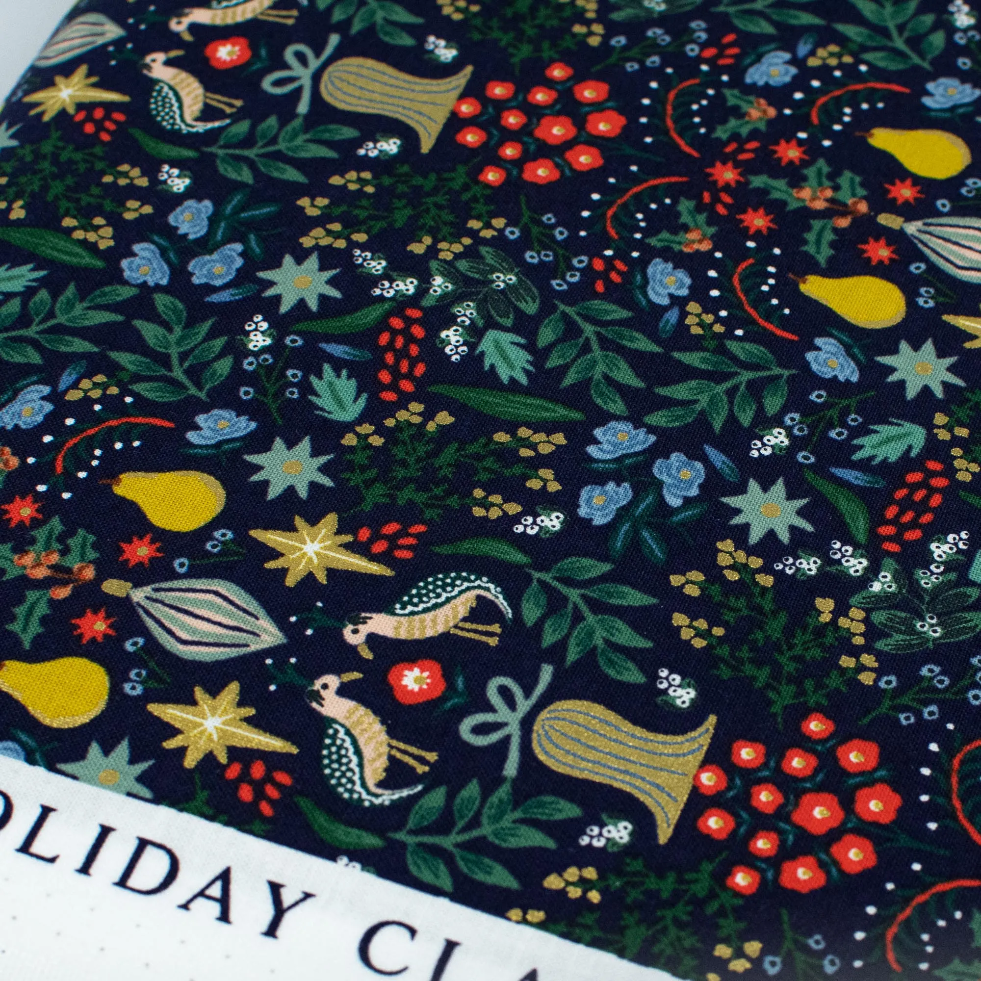 Holiday Classics by Rifle Paper Co. - Partridge - Navy Metallic