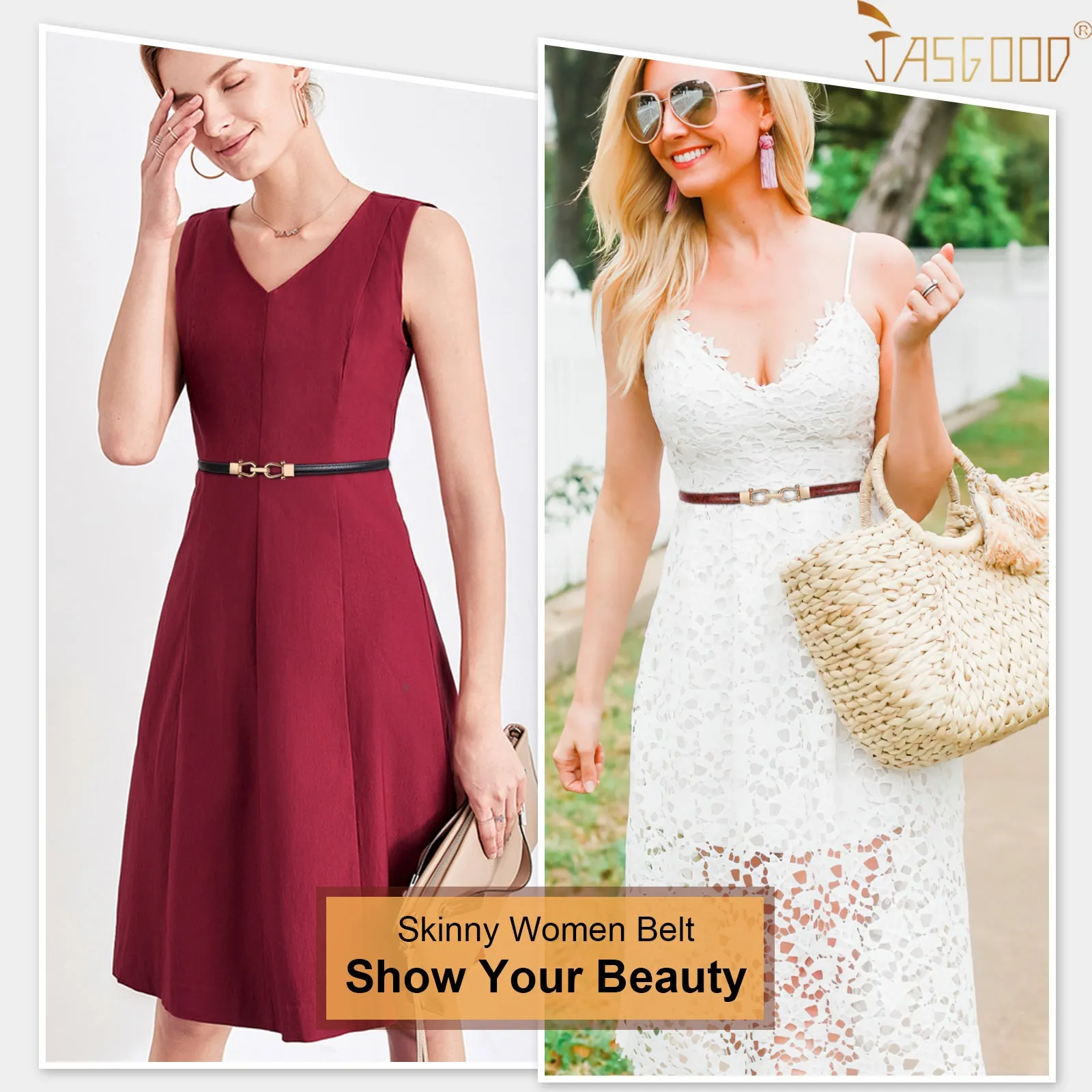 HOT Adjustable Fashion Dress Belt Thin Waist Women Skinny Leather Belt