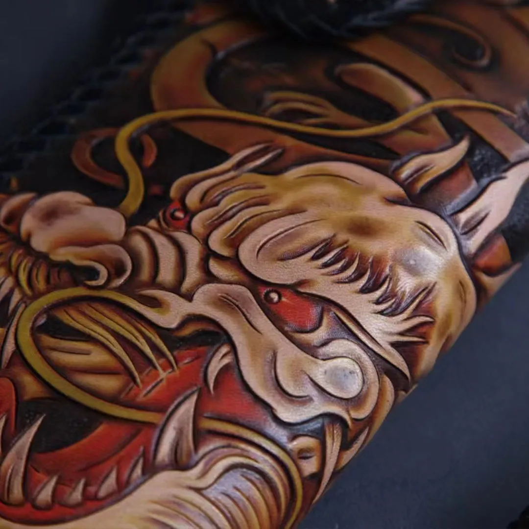 Hundred Ghosts™ Irezumi Japanese Leather Long Wallet 2.0 (60% OFF)