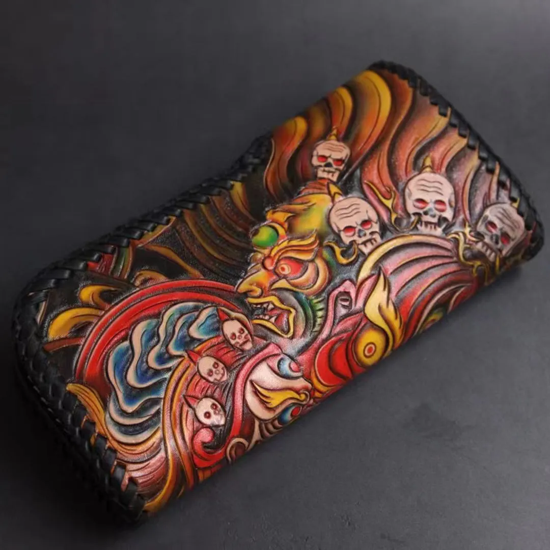 Hundred Ghosts™ Irezumi Japanese Leather Long Wallet 2.0 (60% OFF)