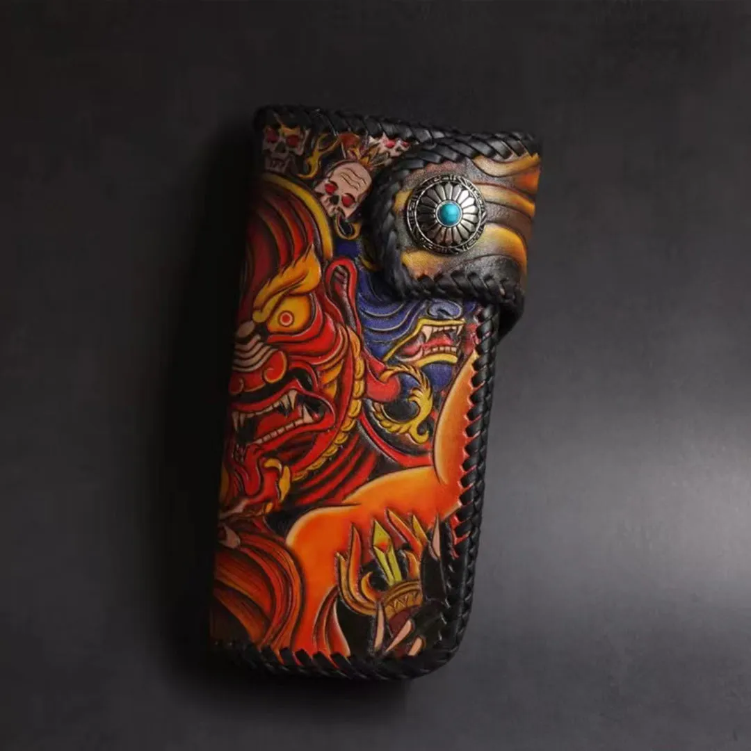 Hundred Ghosts™ Irezumi Japanese Leather Long Wallet 2.0 (60% OFF)