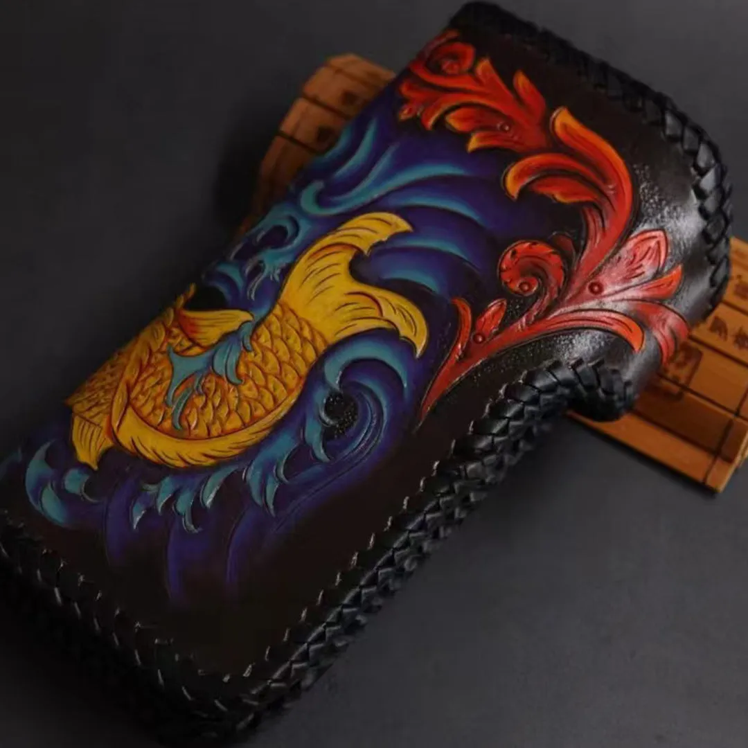 Hundred Ghosts™ Irezumi Japanese Leather Long Wallet 2.0 (60% OFF)
