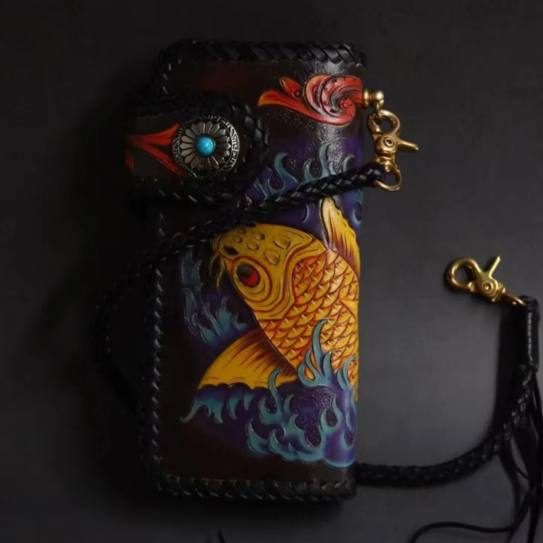 Hundred Ghosts™ Irezumi Japanese Leather Long Wallet 2.0 (60% OFF)