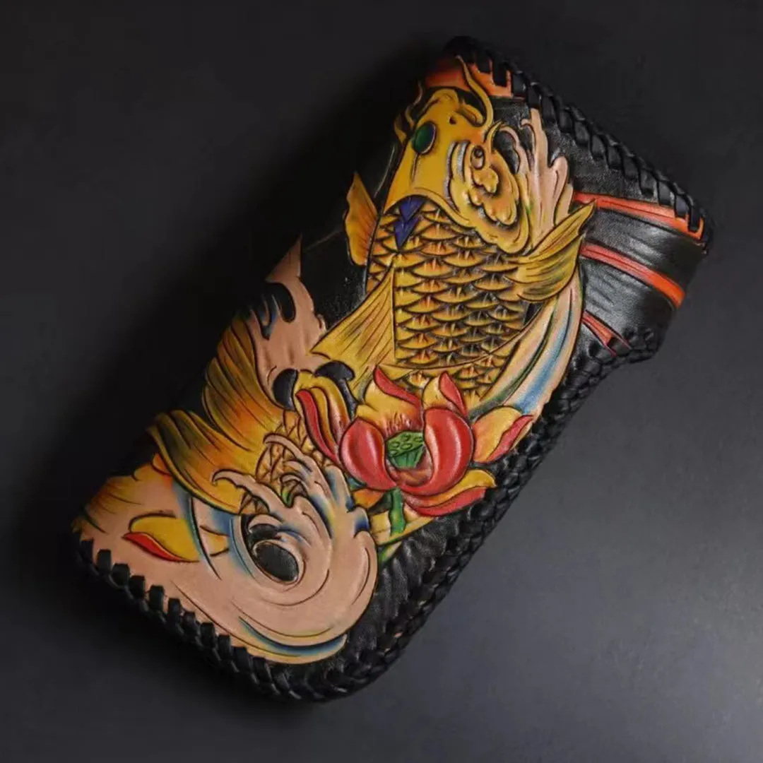 Hundred Ghosts™ Irezumi Japanese Leather Long Wallet 2.0 (60% OFF)