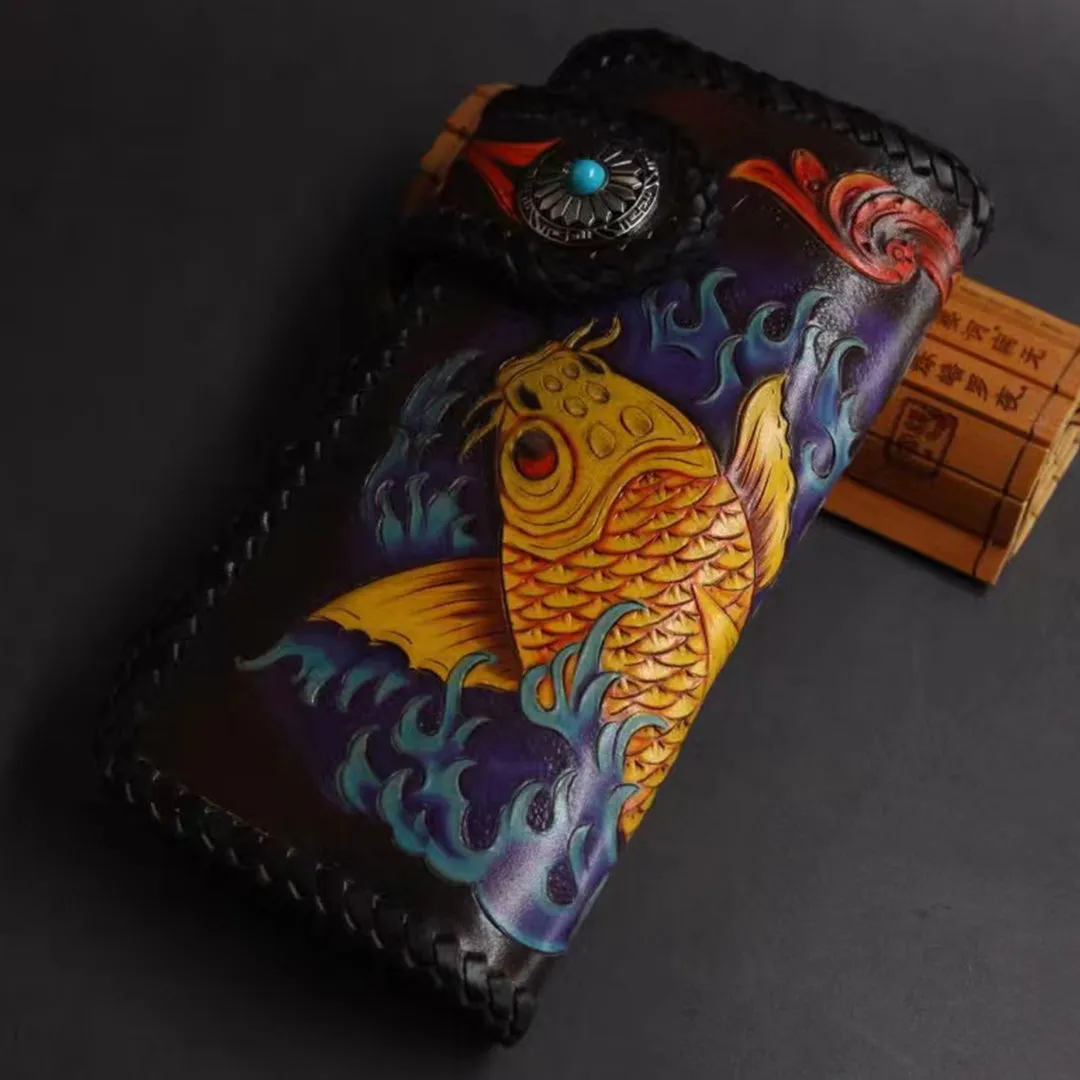 Hundred Ghosts™ Irezumi Japanese Leather Long Wallet 2.0 (60% OFF)