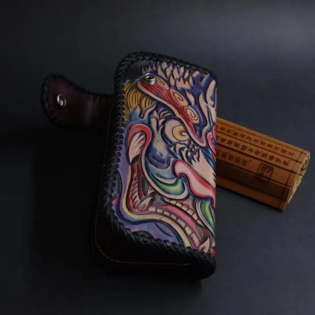 Hundred Ghosts™ Irezumi Japanese Leather Long Wallet 2.0 (60% OFF)