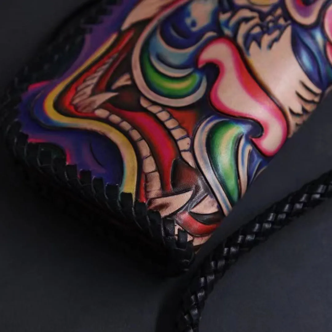 Hundred Ghosts™ Irezumi Japanese Leather Long Wallet 2.0 (60% OFF)