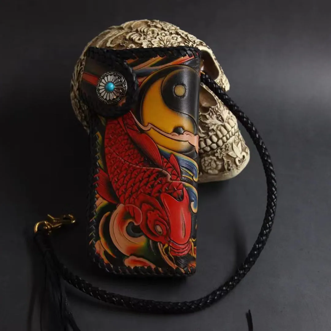 Hundred Ghosts™ Irezumi Japanese Leather Long Wallet 2.0 (60% OFF)