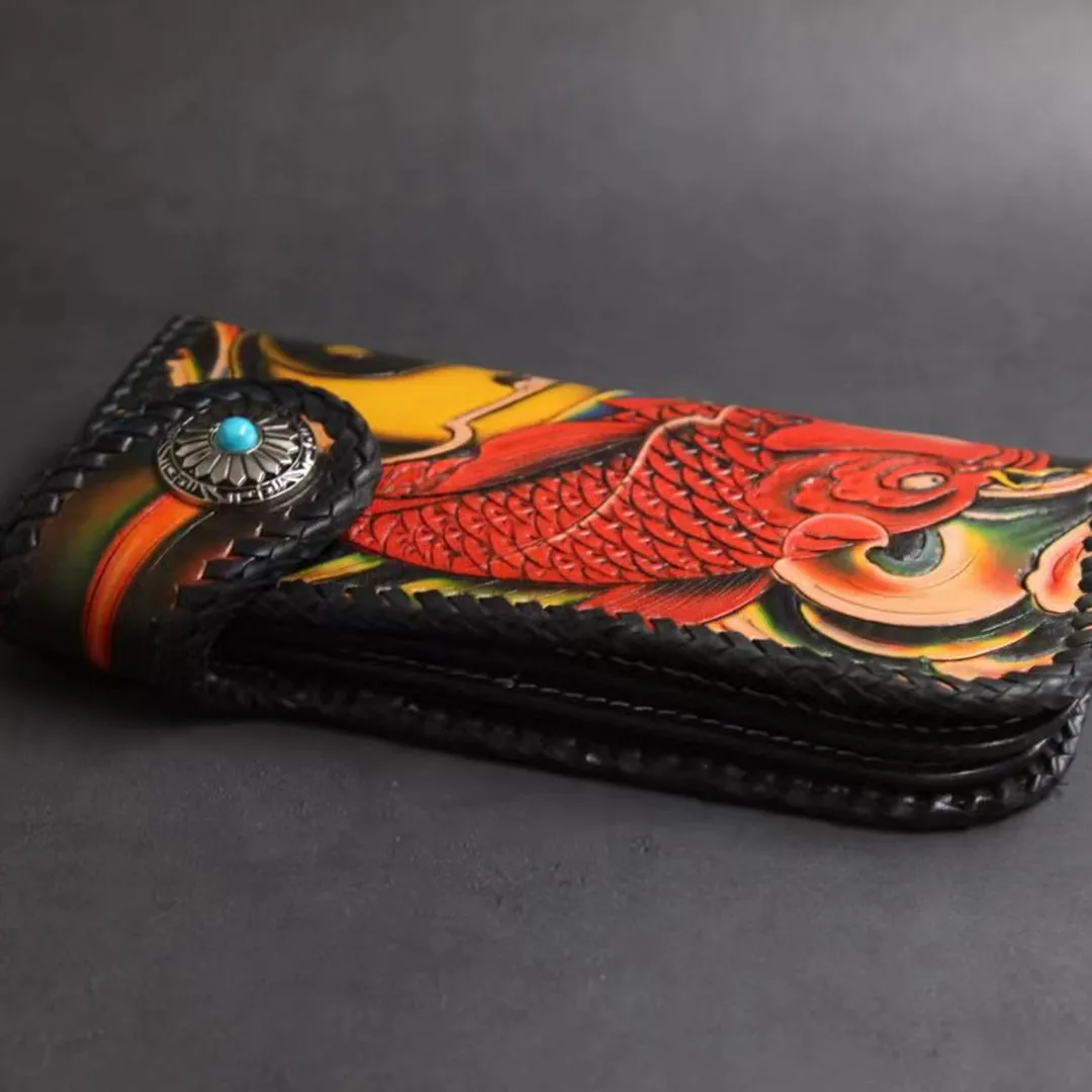 Hundred Ghosts™ Irezumi Japanese Leather Long Wallet 2.0 (60% OFF)