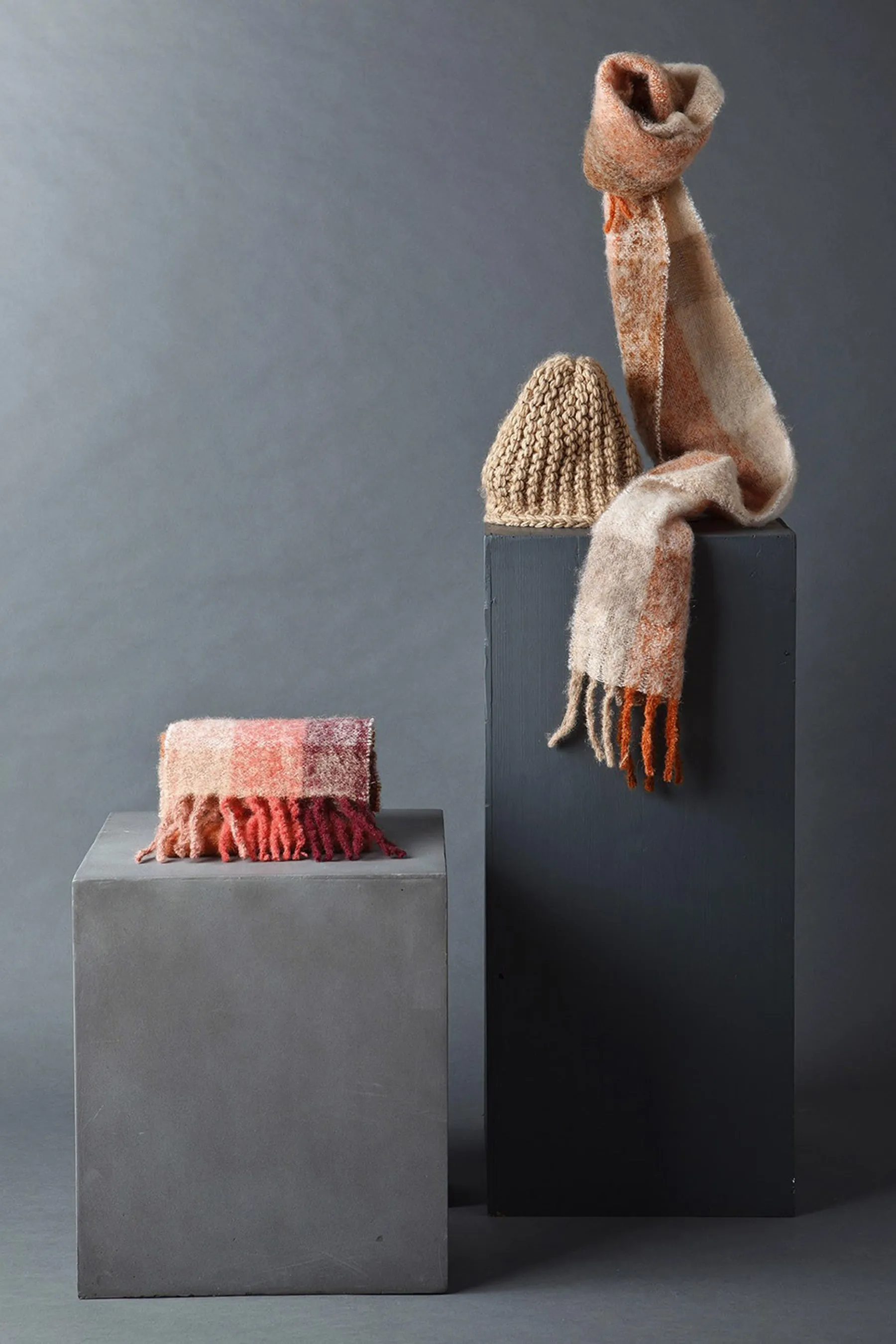Indi & Cold Multicolor Mohair Scarf (Beige) - FINAL SALE