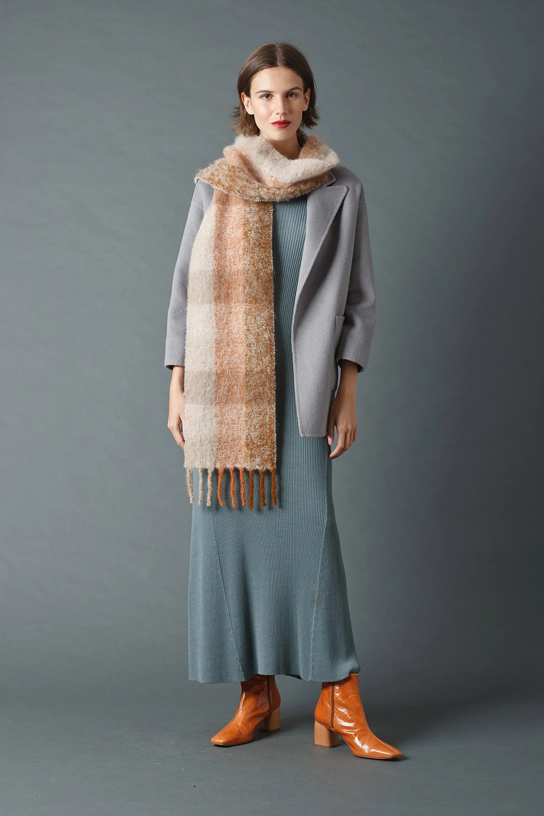 Indi & Cold Multicolor Mohair Scarf (Beige) - FINAL SALE