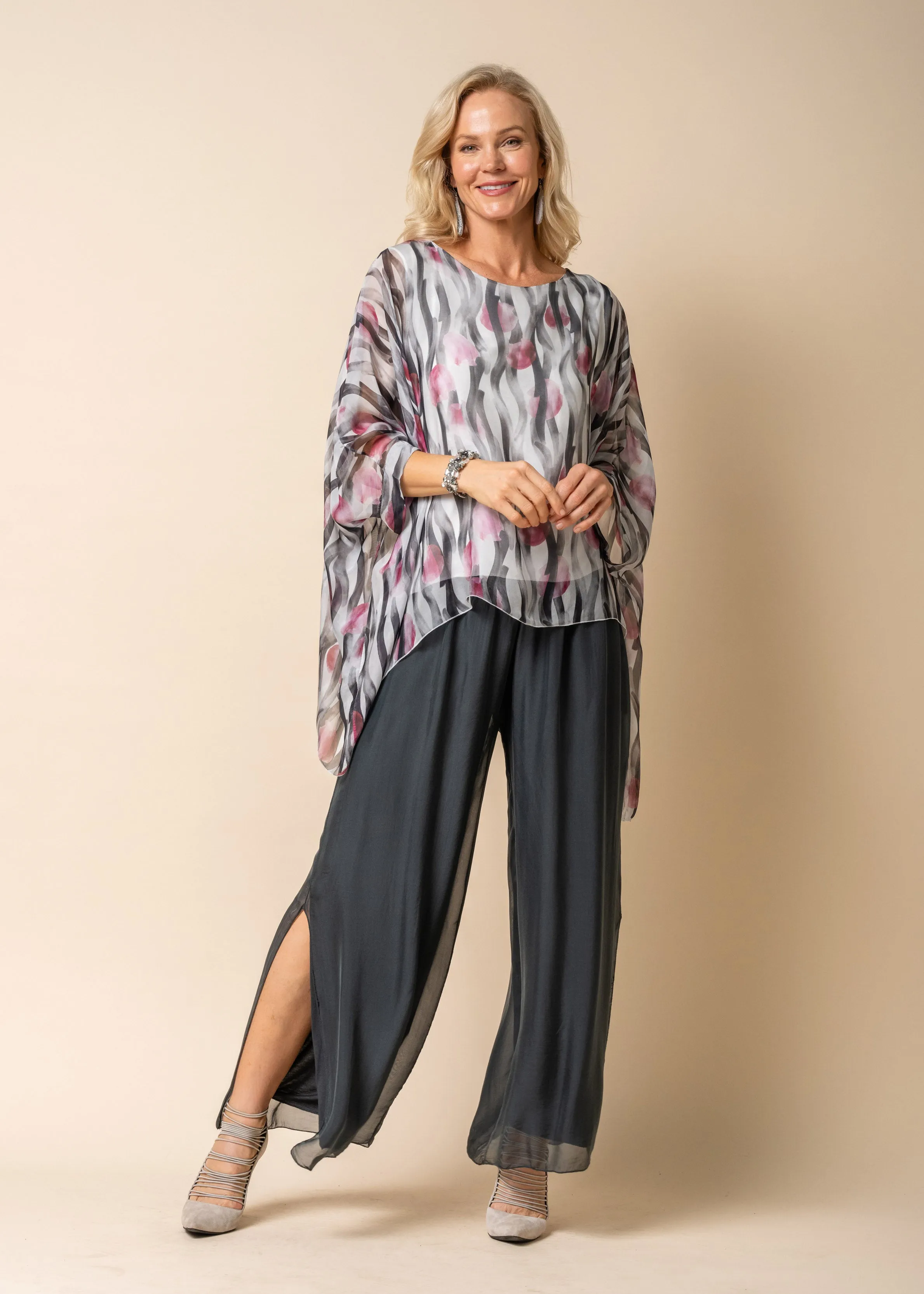 Jacklyn Silk Top in Blush