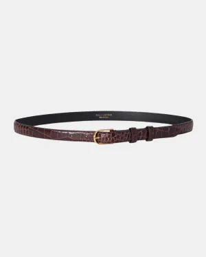 JANE BELT IN BROWN CROC WITH BRASS