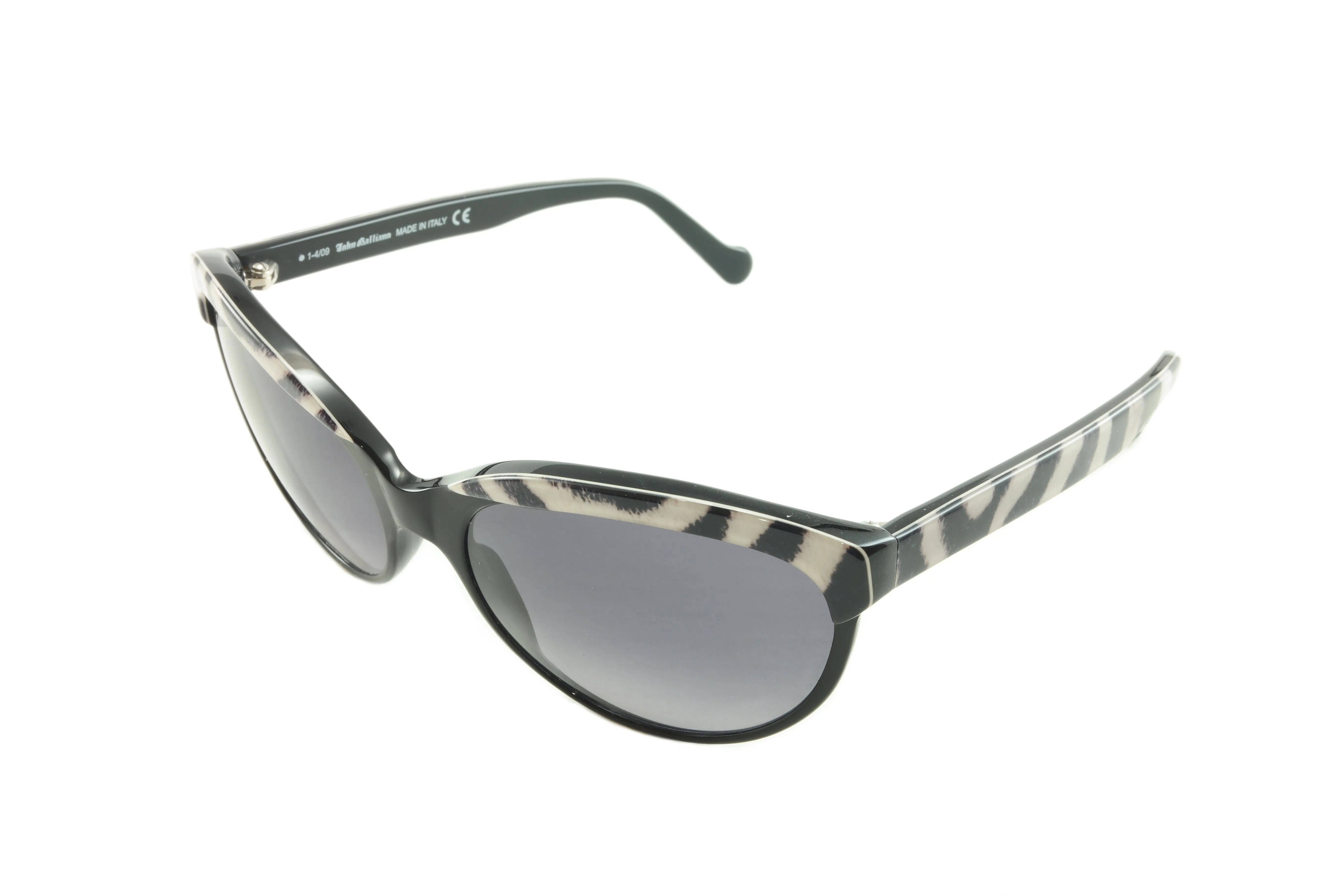 John Galliano New Sunglasses Frame JG07 99B Acetate Black White Italy