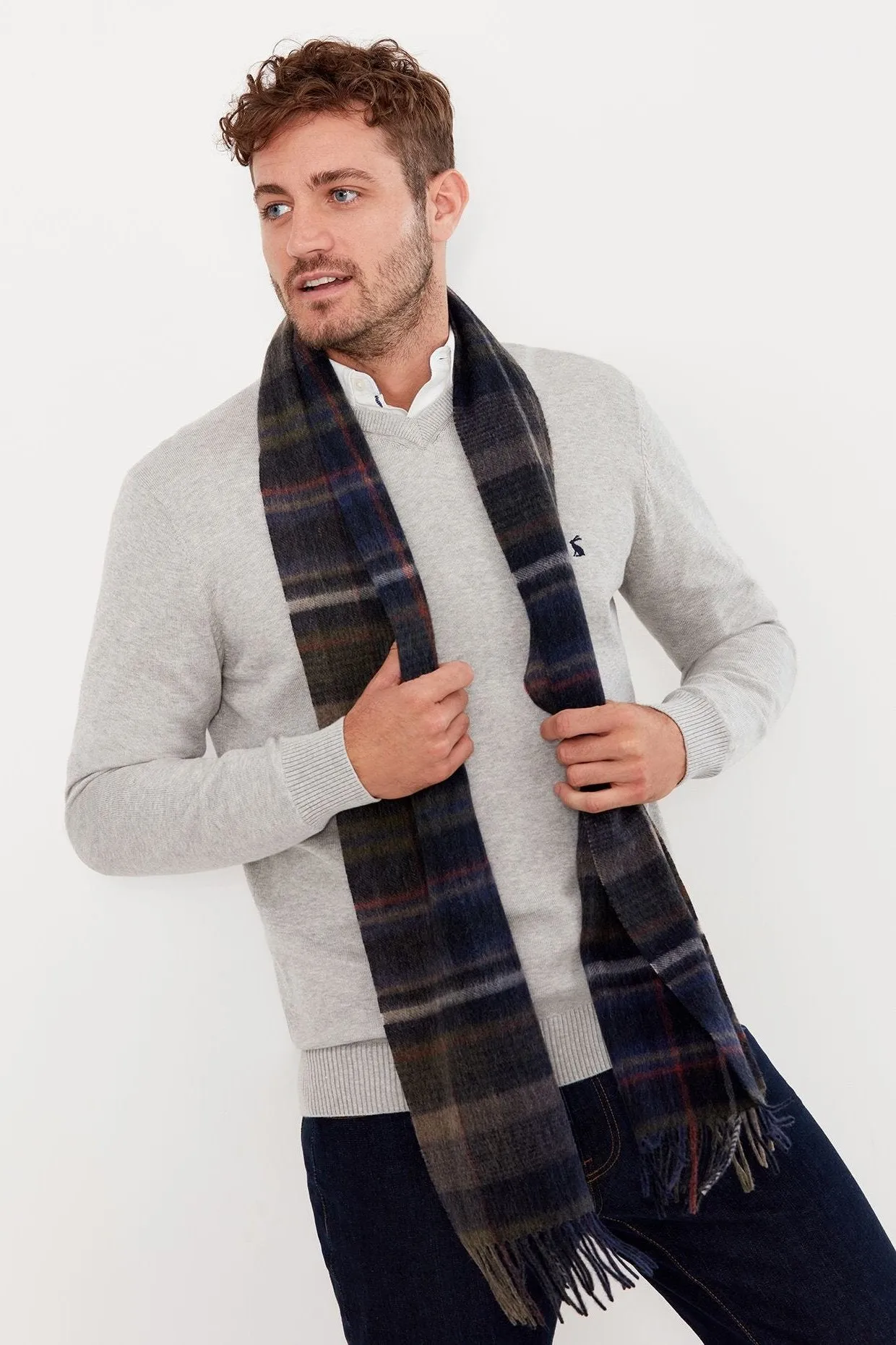 Joules Tytherton Wool Checked Scarf