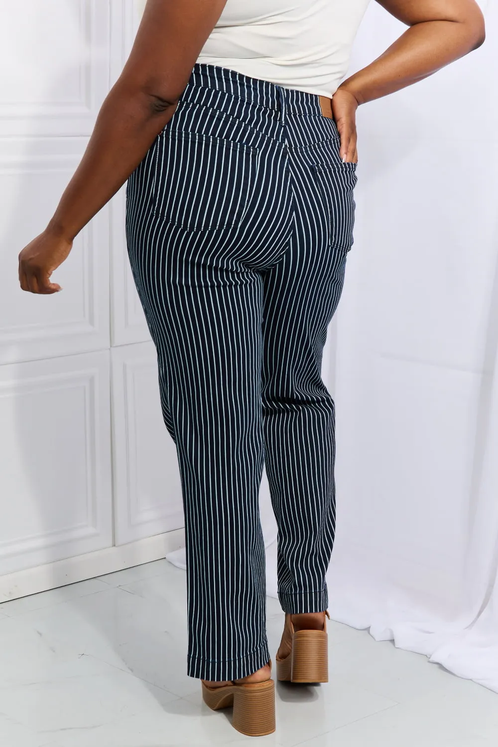 Judy Blue Striped Straight Jeans