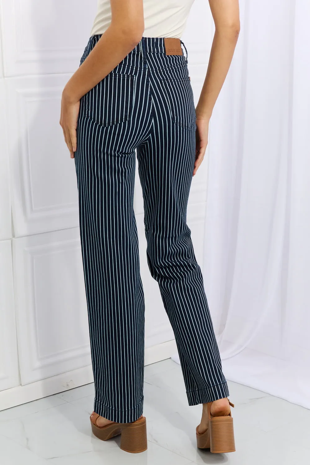 Judy Blue Striped Straight Jeans