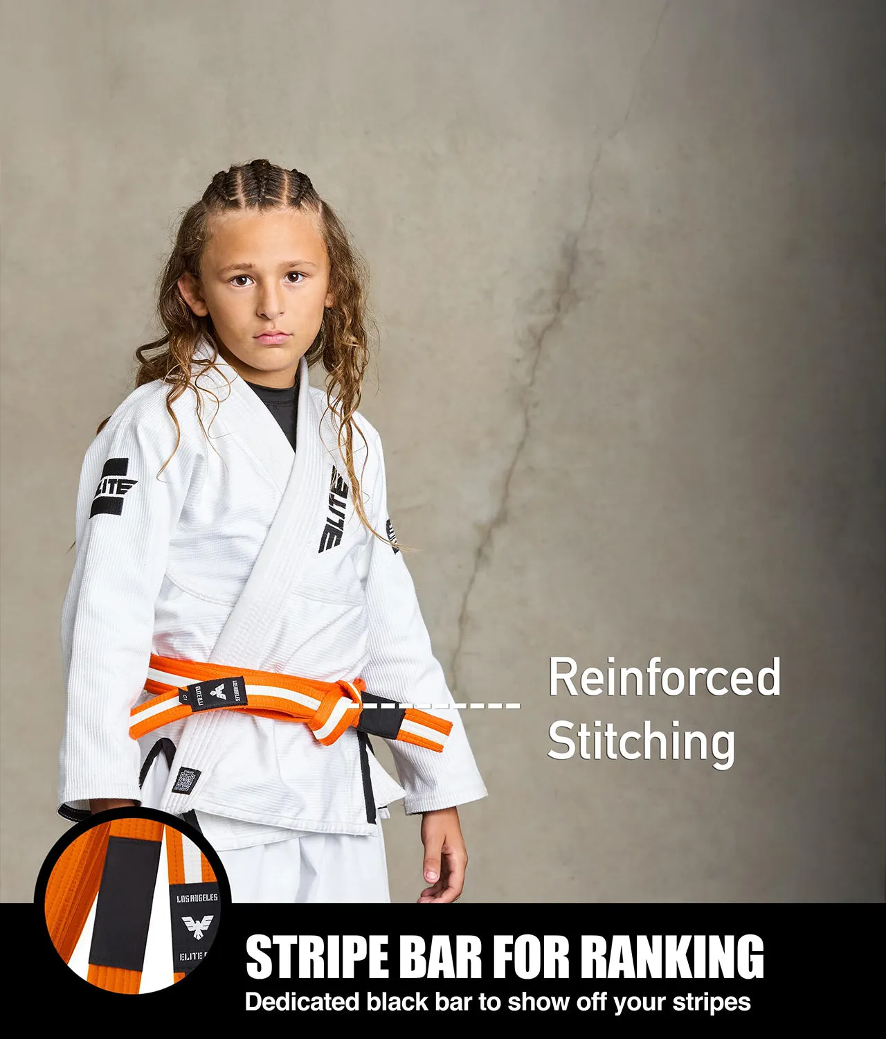 Kids' Brazilian Jiu Jitsu BJJ Orange/White Belt