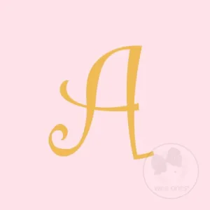 King Light Pink w/Metallic Gold Initial Hair Bow on Clippie