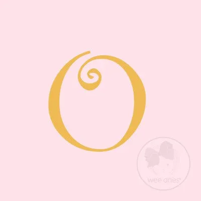 King Light Pink w/Metallic Gold Initial Hair Bow on Clippie