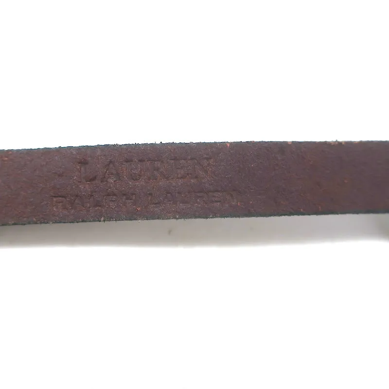 Lauren Ralph Lauren Concho Skinny Belt Brown Leather Size Medium