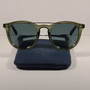 Le Specs Fire Starter Claw Round Sunglasses Green Khaki Frame Green Gray Lens LSP1902040
