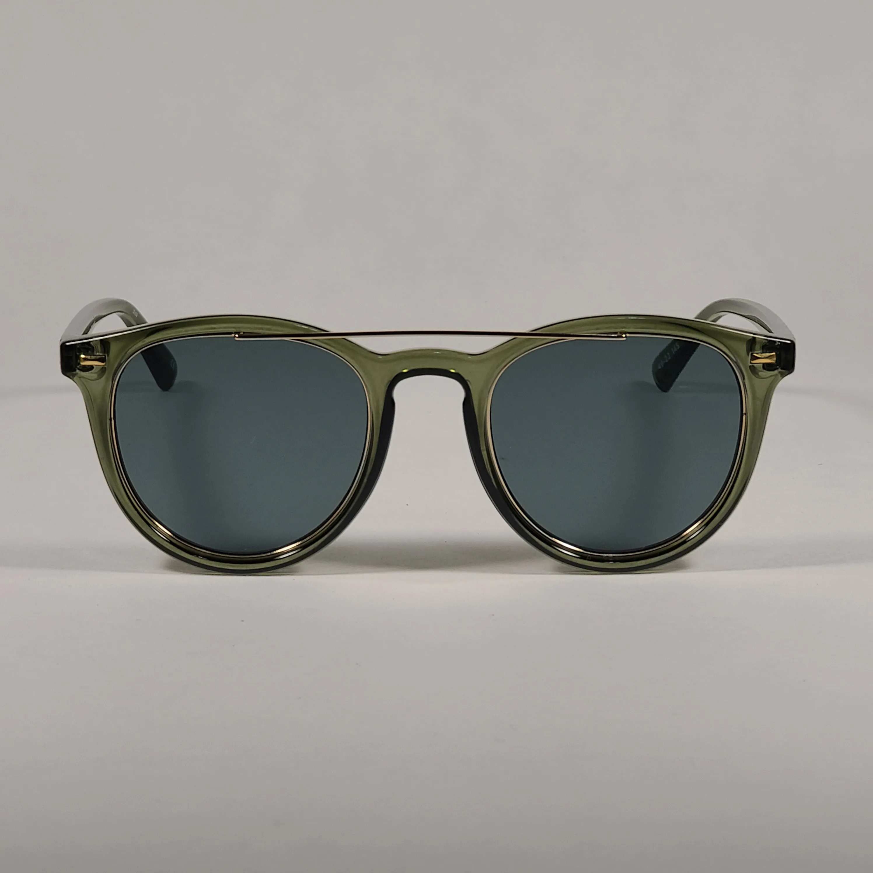 Le Specs Fire Starter Claw Round Sunglasses Green Khaki Frame Green Gray Lens LSP1902040