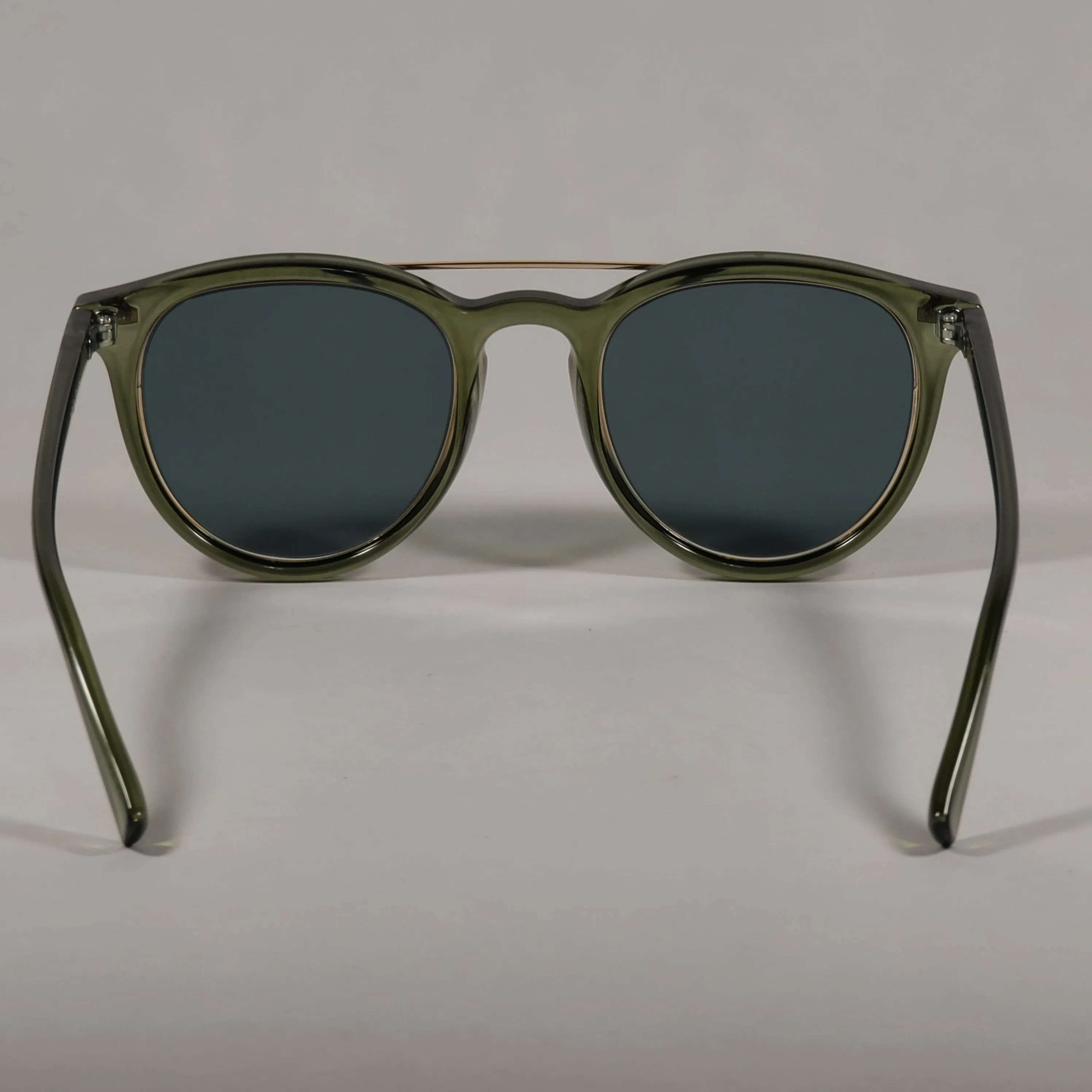 Le Specs Fire Starter Claw Round Sunglasses Green Khaki Frame Green Gray Lens LSP1902040