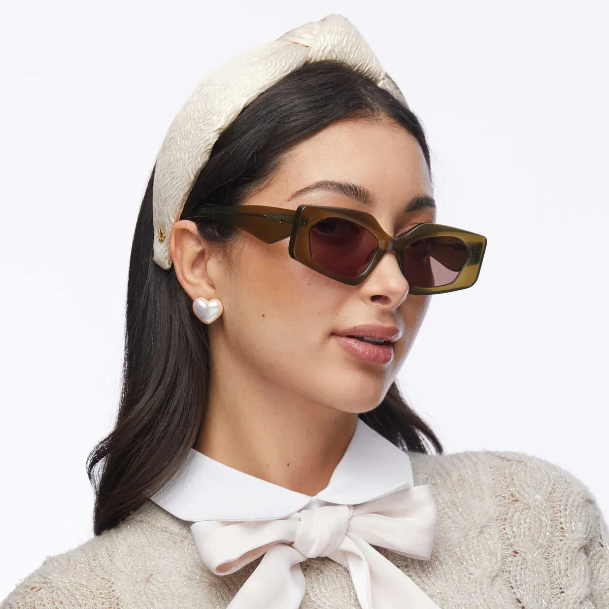 Lele Sadoughi Gold Wave Knotted Metallic Brocade Headband