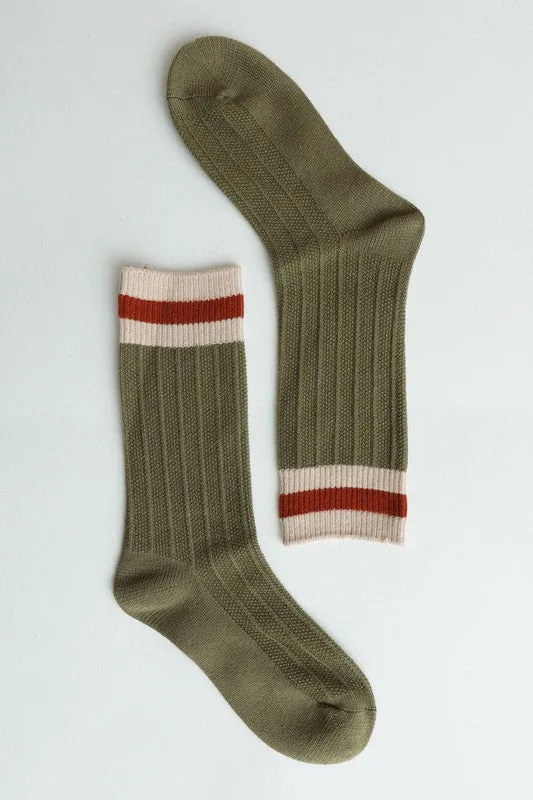 Leto Accessories Color Block Socks