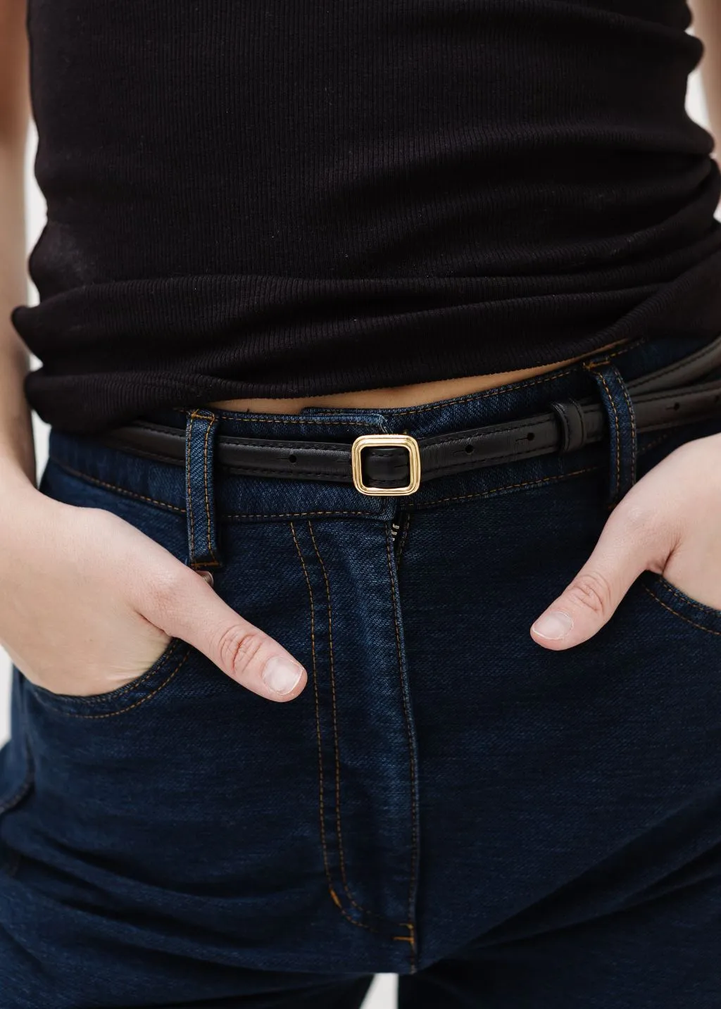 LIÉ Studio Georgia Slim Belt in Black
