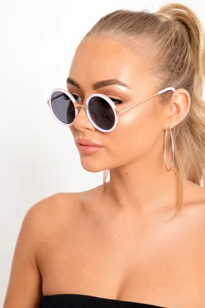 Lilac Frame Round Sunglasses - Emonie