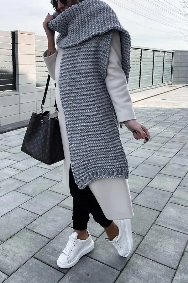 Lilipretty Winter handmade thick wool knitted scarf