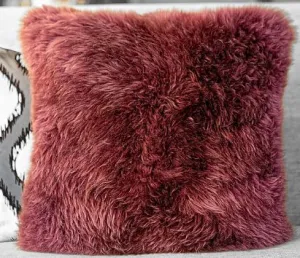 Long Wool Pillow, Plum 20" x 20" - Auskin