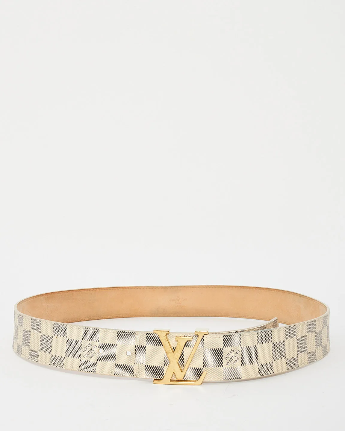 Louis Vuitton Damier Azur Initiales 40mm LV Logo Belt - 95