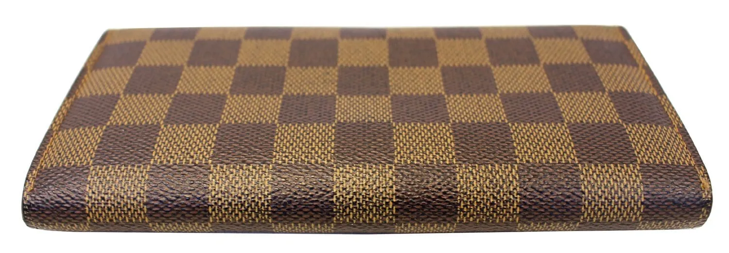 LOUIS VUITTON Damier Ebene Brown Portefeuille Sarah Long Wallet