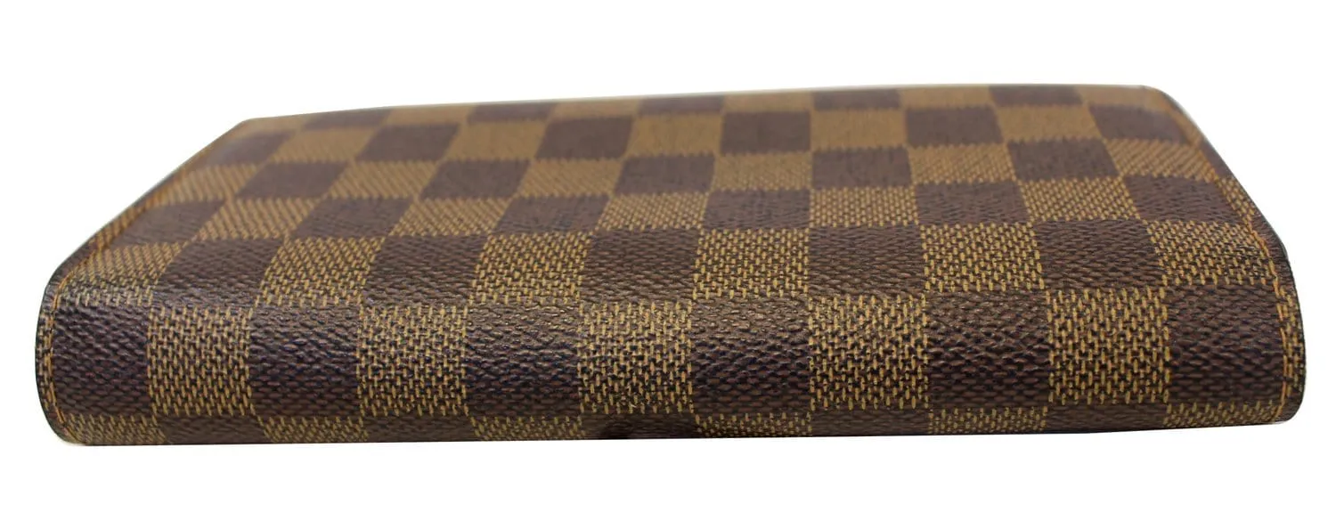 LOUIS VUITTON Damier Ebene Brown Portefeuille Sarah Long Wallet
