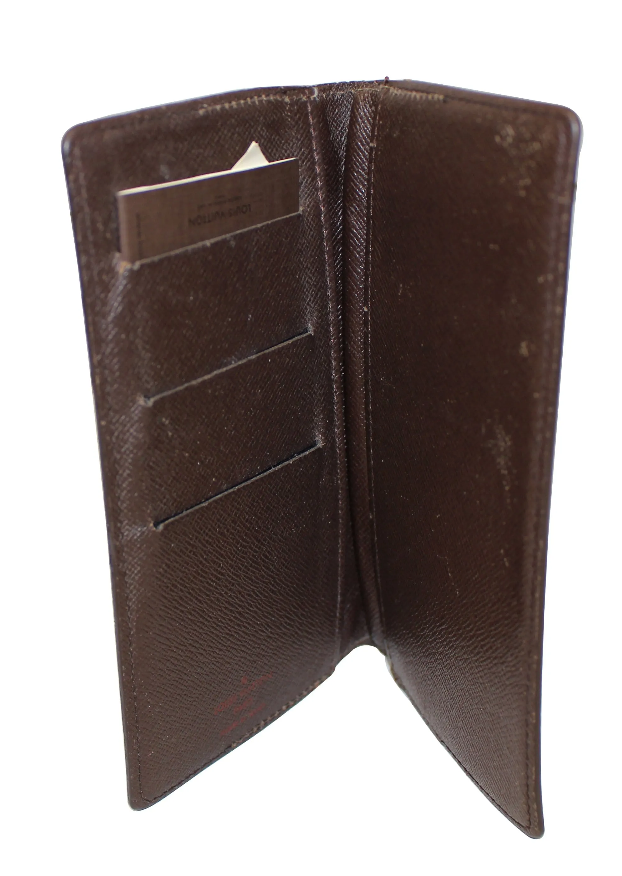 LOUIS VUITTON Damier Ebene Checkbook Cover Card Holder Wallet