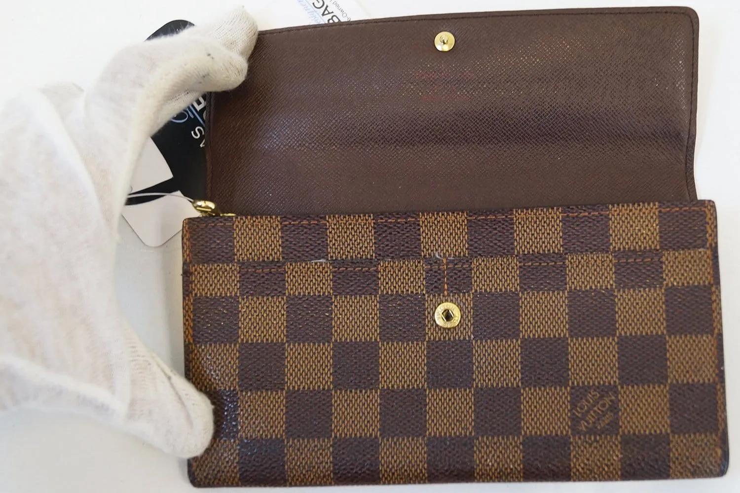 LOUIS VUITTON Damier Ebene Sarah Long Bifold Wallet