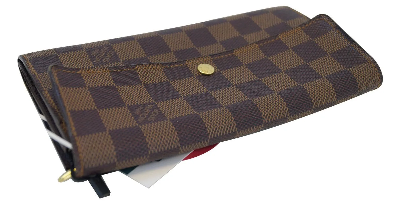 LOUIS VUITTON Damier Ebene Sarah Long Wallet
