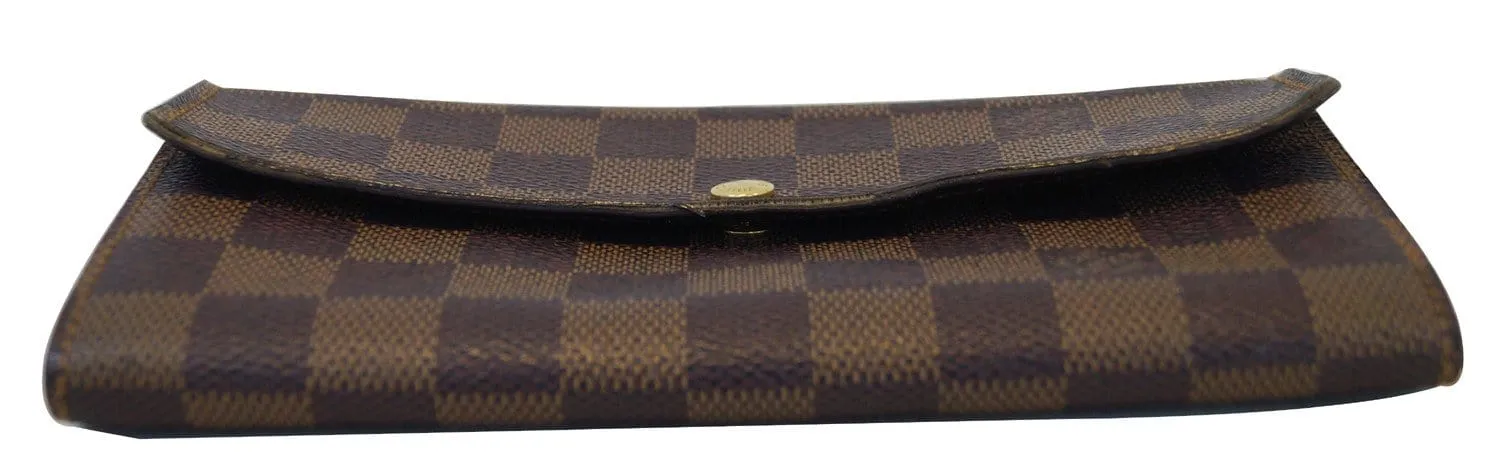 LOUIS VUITTON Damier Ebene Sarah Long Wallet