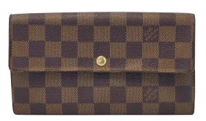 LOUIS VUITTON Damier Ebene Sarah Long Wallet