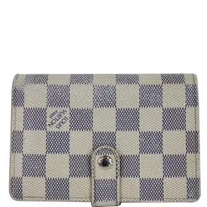 LOUIS VUITTON French Kisslock Damier Auzr Wallet Brown