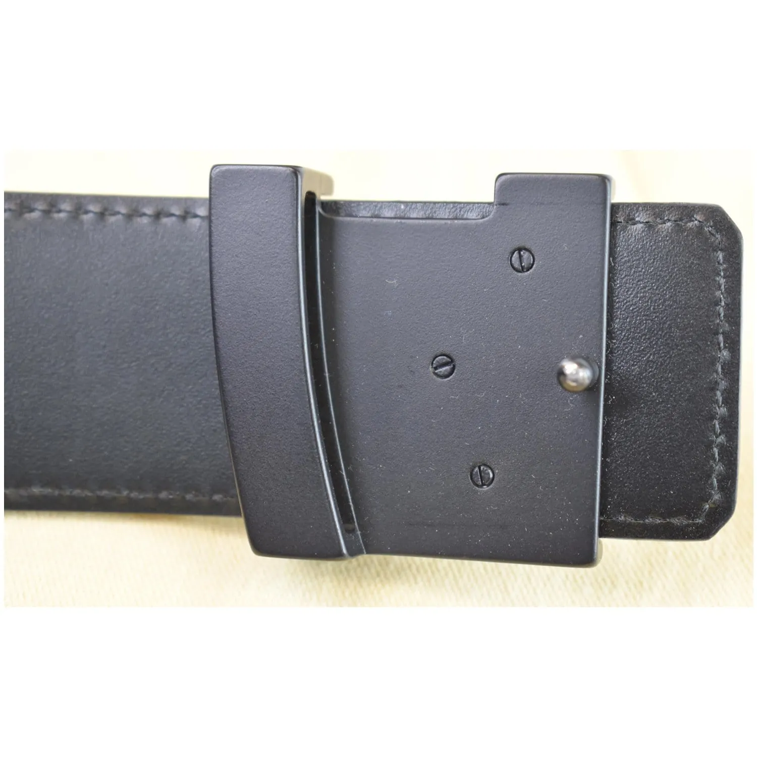 LOUIS VUITTON LV Initiales Damier Graphite Belt Black