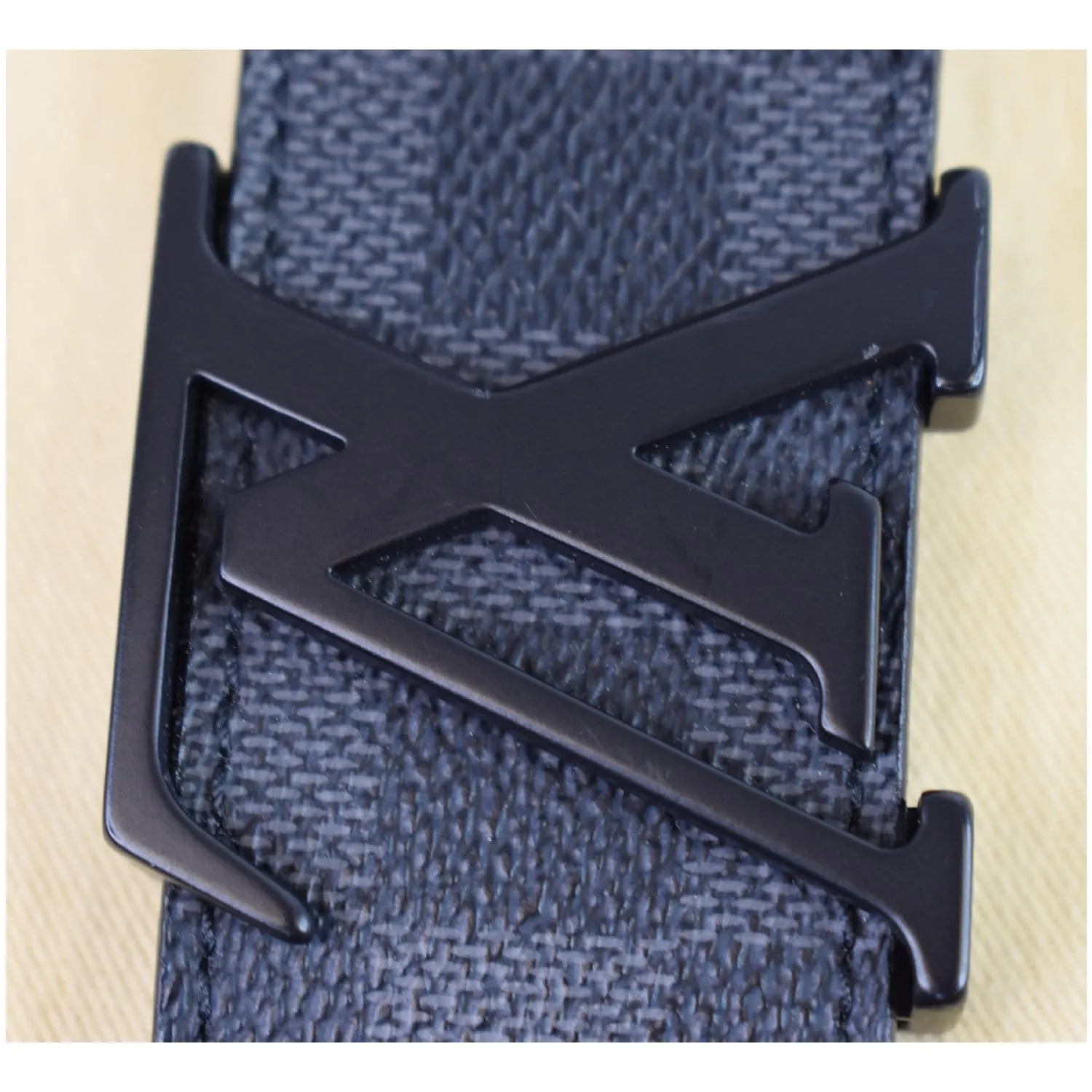 LOUIS VUITTON LV Initiales Damier Graphite Belt Black